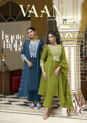 Vaani by Krissa Premium Pure Heavy linen top bottom and dupatta catalogue at affordable rate wholesale catalogs