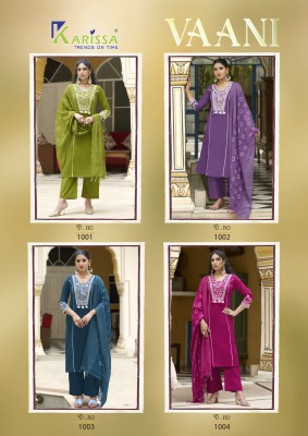 Vaani by Krissa Premium Pure Heavy linen top bottom and dupatta catalogue at affordable rate readymade suit catalogs