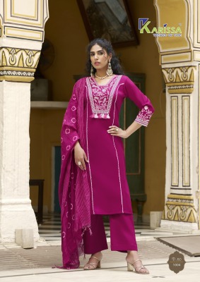 Vaani by Krissa Premium Pure Heavy linen top bottom and dupatta catalogue at affordable rate readymade suit catalogs