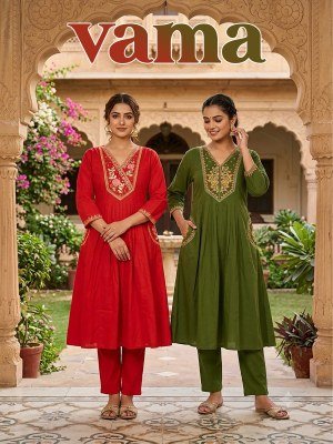 Vama Dhabu Cotton Kali Ghera Kurti Set wholesale catalogs