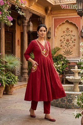 Vama Dhabu Cotton Kali Ghera Kurti Set Size wise Combo Set