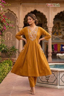Vama Dhabu Cotton Kali Ghera Kurti Set Size wise Combo Set