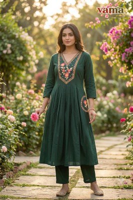 Vama Dhabu Cotton Kali Ghera Kurti Set Size wise Combo Set