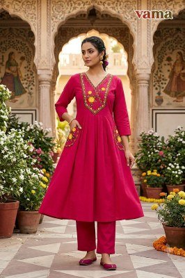 Vama Dhabu Cotton Kali Ghera Kurti Set Size wise Combo Set