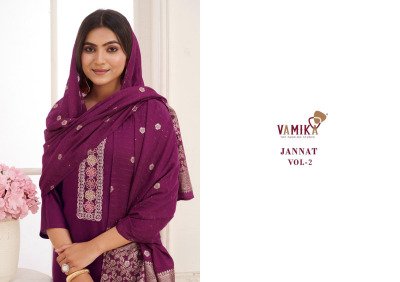 Vamika Jannat Vol 02 Elegant Heavy Viscose Silk Handworked Suit with Organza Digital Print Dupatta Wholesale kurtis catalogs