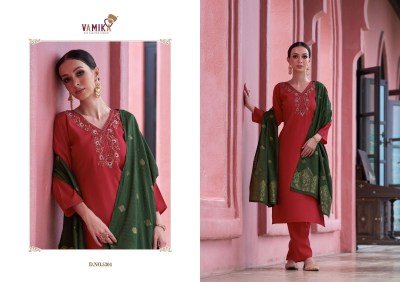 Vamika Liyana Festive Edition Silk Crepe Suit with Hand Embroidery And Vertican Silk With American Creap Bottom Jacquard Dupatta Wholesale kurtis catalogs