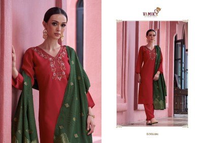 Vamika Liyana Festive Edition Silk Crepe Suit with Hand Embroidery And Vertican Silk With American Creap Bottom Jacquard Dupatta Wholesale kurtis catalogs