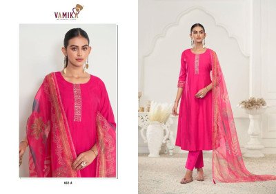 Vamika Tm Rubina Vol 1 Designer Roman Silk Suit Heavy Viscos Handwork Dress with Organza Dupatta Wholesale kurti pant with dupatta Catalogs