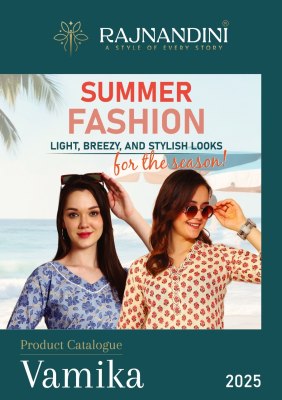 Vamika by Rajnandini Jaipur Print Special Pure Cambric Cotton Printed Tunics with Handwork western wear catalogs