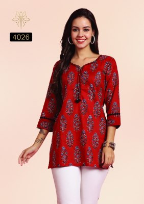 Vamika by Rajnandini Jaipur Print Special Pure Cambric Cotton Printed Tunics with Handwork western wear catalogs