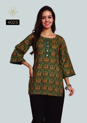 Vamika by Rajnandini Jaipur Print Special Pure Cambric Cotton Printed Tunics with Handwork western wear catalogs