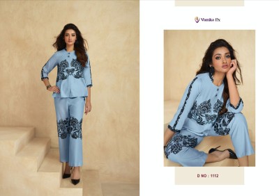 Vamika nx presents Sarra exclusive designer tunic short top with pant set collection wholesale price in India  kurtis catalogs