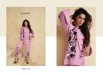 Vamika nx presents Sarra exclusive designer tunic short top with pant set collection wholesale price in India  kurtis catalogs