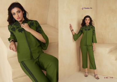 Vamika nx presents Sarra exclusive designer tunic short top with pant set collection wholesale price in India  kurtis catalogs