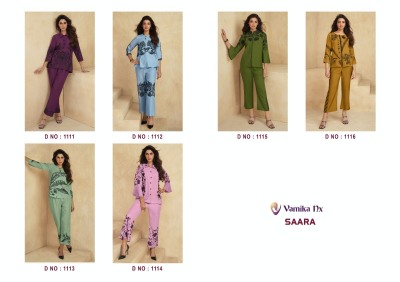 Vamika nx presents Sarra exclusive designer tunic short top with pant set collection wholesale price in India  kurtis catalogs