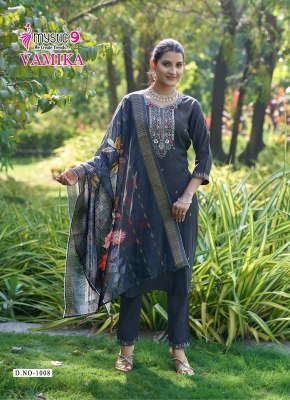 Vamika vol 1 by Mystic 9 Premium Quality Straight Suit collection with affordable rate readymade suit catalogs