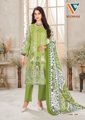 Vandana Creation Blossom Vol 01  Unstitched Soft Cotton Top with Zari Work  Bottom And Dupatta Wholesale dress material catalogs