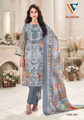 Vandana Creation Blossom Vol 01  Unstitched Soft Cotton Top with Zari Work  Bottom And Dupatta Wholesale dress material catalogs