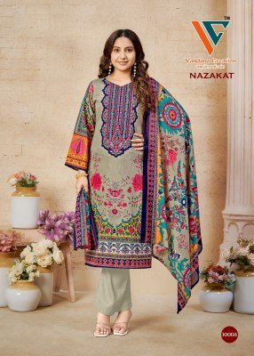 Vandana Creation Nazakat Vol 10 Unstitched Cotton Suit Set Top  Bottom And Dupatta Wholesale dress material catalogs