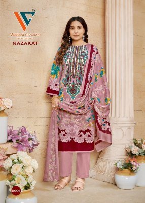 Vandana Creation Nazakat Vol 10 Unstitched Cotton Suit Set Top  Bottom And Dupatta Wholesale dress material catalogs
