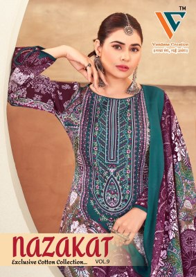 Vandana Creation Nazakat Vol 9 Unstitched Cotton Cloth Kurti Pant And Dupatta Wholesale wholesale catalogs