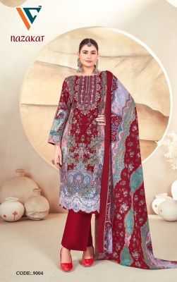 Vandana Creation Nazakat Vol 9 Unstitched Cotton Cloth Kurti Pant And Dupatta Wholesale kurtis catalogs
