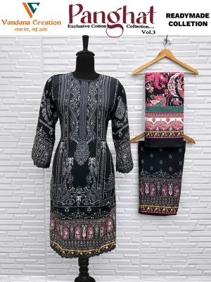 Vandana Creation Panghat Vol 03 Unstitched Printed Cotton Top with Printed Palazzo Bottom And Dupatta Pakistani Design Wholesale pakistani suit catalogs