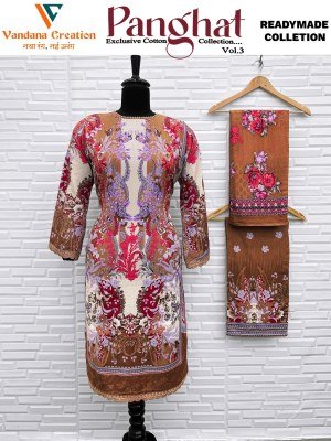 Vandana Creation Panghat Vol 03 Unstitched Printed Cotton Top with Printed Palazzo Bottom And Dupatta Pakistani Design Wholesale pakistani suit catalogs