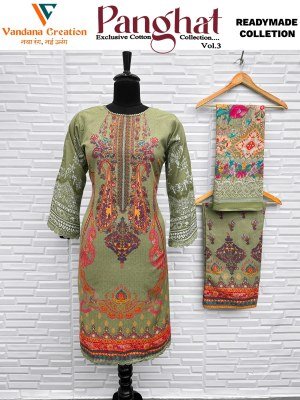 Vandana Creation Panghat Vol 03 Unstitched Printed Cotton Top with Printed Palazzo Bottom And Dupatta Pakistani Design Wholesale pakistani suit catalogs