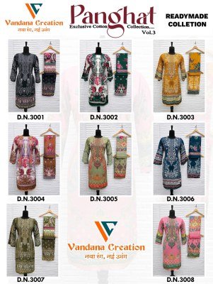 Vandana Creation Panghat Vol 03 Unstitched Printed Cotton Top with Printed Palazzo Bottom And Dupatta Pakistani Design Wholesale pakistani suit catalogs