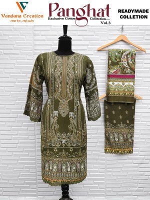 Vandana Creation Panghat Vol 03 Unstitched Printed Cotton Top with Printed Palazzo Bottom And Dupatta Pakistani Design Wholesale pakistani suit catalogs
