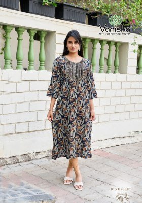 Vaniska Charming  Vol 2 Heavy Reyon Embroidery Sequence Work  Only Kurti  Wholesale  kurtis catalogs