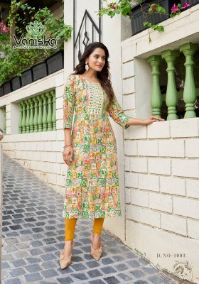 Vaniska Charming  Vol 2 Heavy Reyon Embroidery Sequence Work  Only Kurti  Wholesale  kurtis catalogs