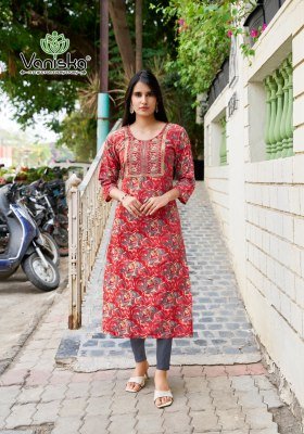 Vaniska Charming  Vol 2 Heavy Reyon Embroidery Sequence Work  Only Kurti  Wholesale  kurtis catalogs