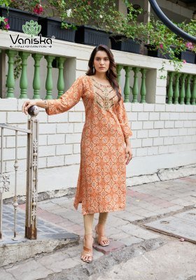 Vaniska Charming  Vol 2 Heavy Reyon Embroidery Sequence Work  Only Kurti  Wholesale  kurtis catalogs