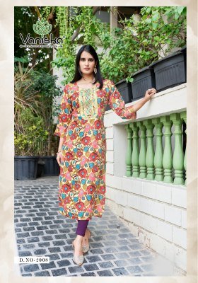 Vaniska Charming  Vol 2 Heavy Reyon Embroidery Sequence Work  Only Kurti  Wholesale  kurtis catalogs