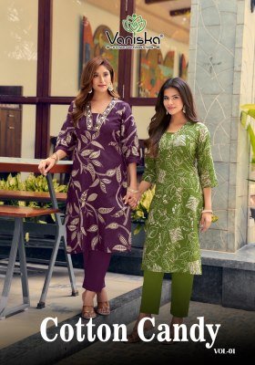 Vaniska Cotton Candy Vol 1 A-Line Cotton Kurti Pant Set (S–4XL) kurtis