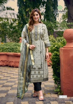 Vaniska Simmer Vol 1 Jacquard Silk Kurti Pant Set Wholesale  readymade suit catalogs