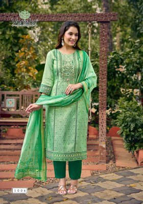 Vaniska Simmer Vol 1 Jacquard Silk Kurti Pant Set Wholesale  readymade suit catalogs