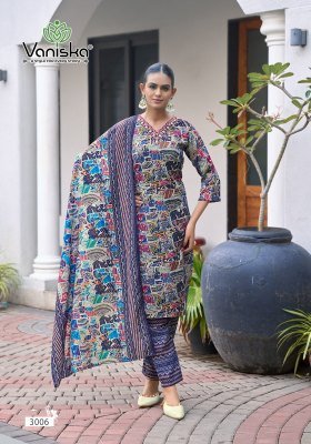 Vaniska Sunrise Vol 3 Capsul Foil Print Kurti Pant Dupatta Set readymade suit catalogs