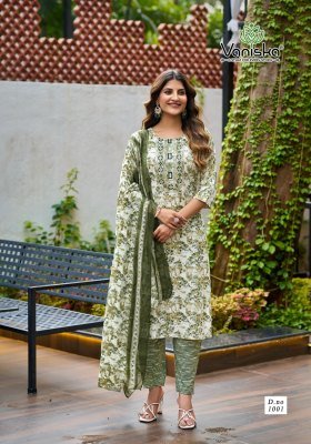 Vaniska Trendy Vol 1 Pure Cotton Kurti Set with Heavy Embroidery Wholesale kurtis catalogs