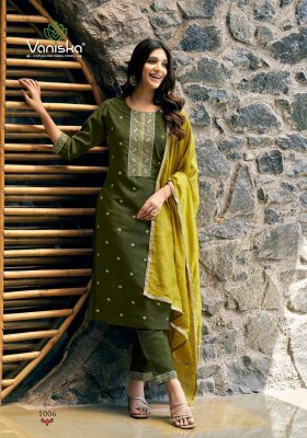 Vaniska by fiza vol 1 straight cut kurti pant and dupatta catalogue at affordable rate readymade suit catalogs