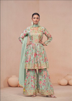 Vanshika by Gulkayara designer elegance printed sharara suit catalogue at affordable rate  readymade suit catalogs