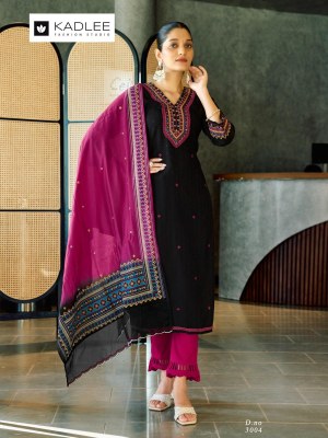Vardan by Kadlee Viscorse thread work Fancy Top bottom and dupatta catalogue at amavi expo readymade suit catalogs
