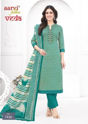 Veda Vol 1 by Aarvi Pure Cotton Printed With Kashmiri Embroidery Work readymade suit collection in low rate readymade suit catalogs
