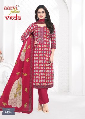 Veda Vol 1 by Aarvi Pure Cotton Printed With Kashmiri Embroidery Work readymade suit collection in low rate readymade suit catalogs
