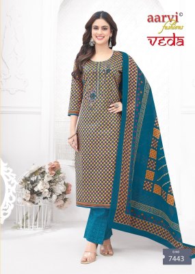 Veda Vol 1 by Aarvi Pure Cotton Printed With Kashmiri Embroidery Work readymade suit collection in low rate readymade suit catalogs