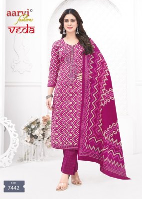 Veda Vol 1 by Aarvi Pure Cotton Printed With Kashmiri Embroidery Work readymade suit collection in low rate readymade suit catalogs