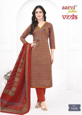 Veda Vol 1 by Aarvi Pure Cotton Printed With Kashmiri Embroidery Work readymade suit collection in low rate readymade suit catalogs