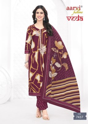 Veda Vol 1 by Aarvi Pure Cotton Printed With Kashmiri Embroidery Work readymade suit collection in low rate readymade suit catalogs